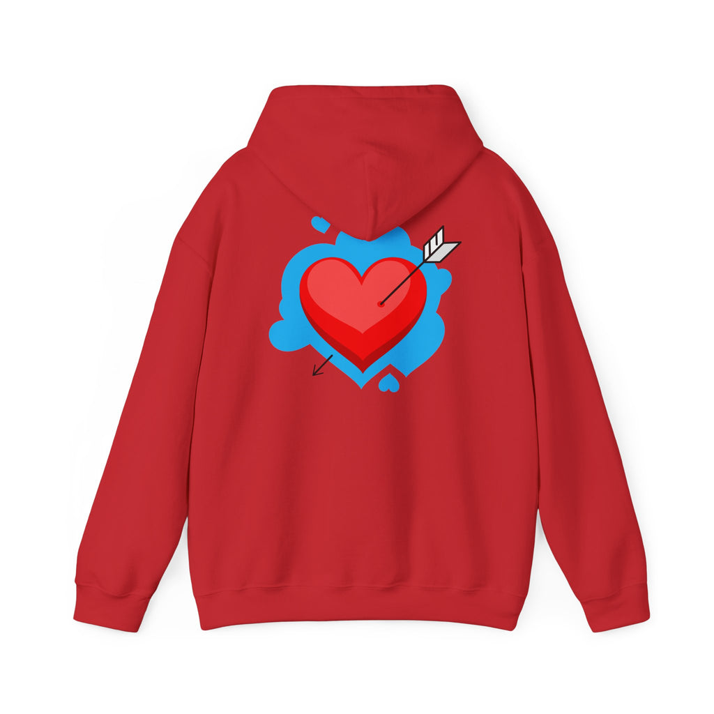 Patriotic Love Hoodie – USA Flag 'LOVE' Front with Arrow-Pierced Heart Back