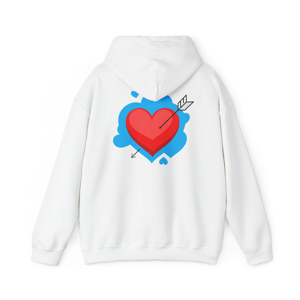 Patriotic Love Hoodie – USA Flag 'LOVE' Front with Arrow-Pierced Heart Back