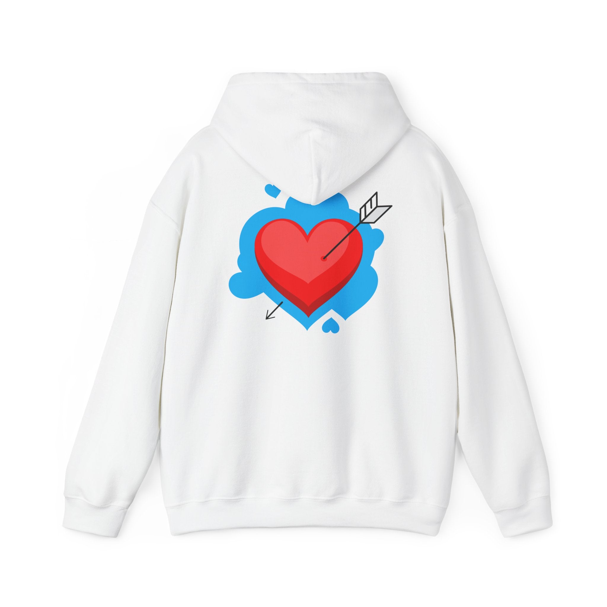 Patriotic Love Hoodie – USA Flag 'LOVE' Front with Arrow-Pierced Heart Back