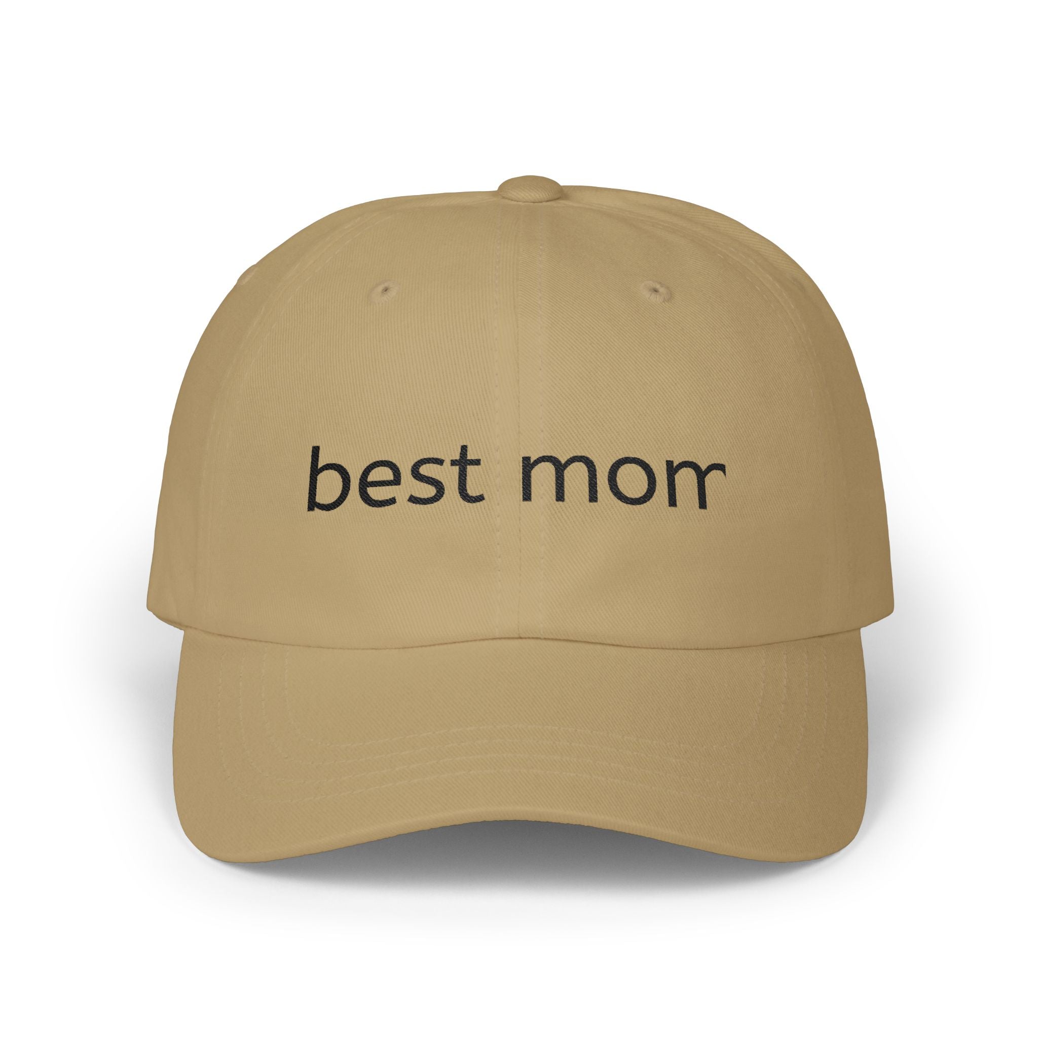 Best Mom Embroidered Dad Cap — Minimalist White Baseball Hat for Mothers, Mother's Day Gift
