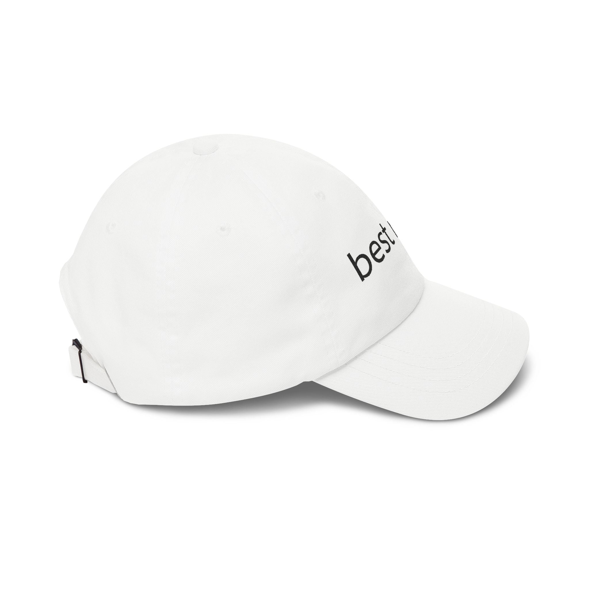 Best Mom Embroidered Dad Cap — Minimalist White Baseball Hat for Mothers, Mother's Day Gift