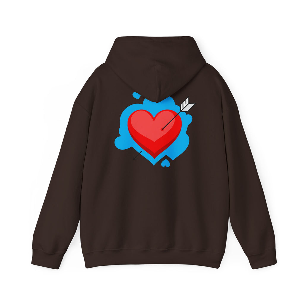 Patriotic Love Hoodie – USA Flag 'LOVE' Front with Arrow-Pierced Heart Back