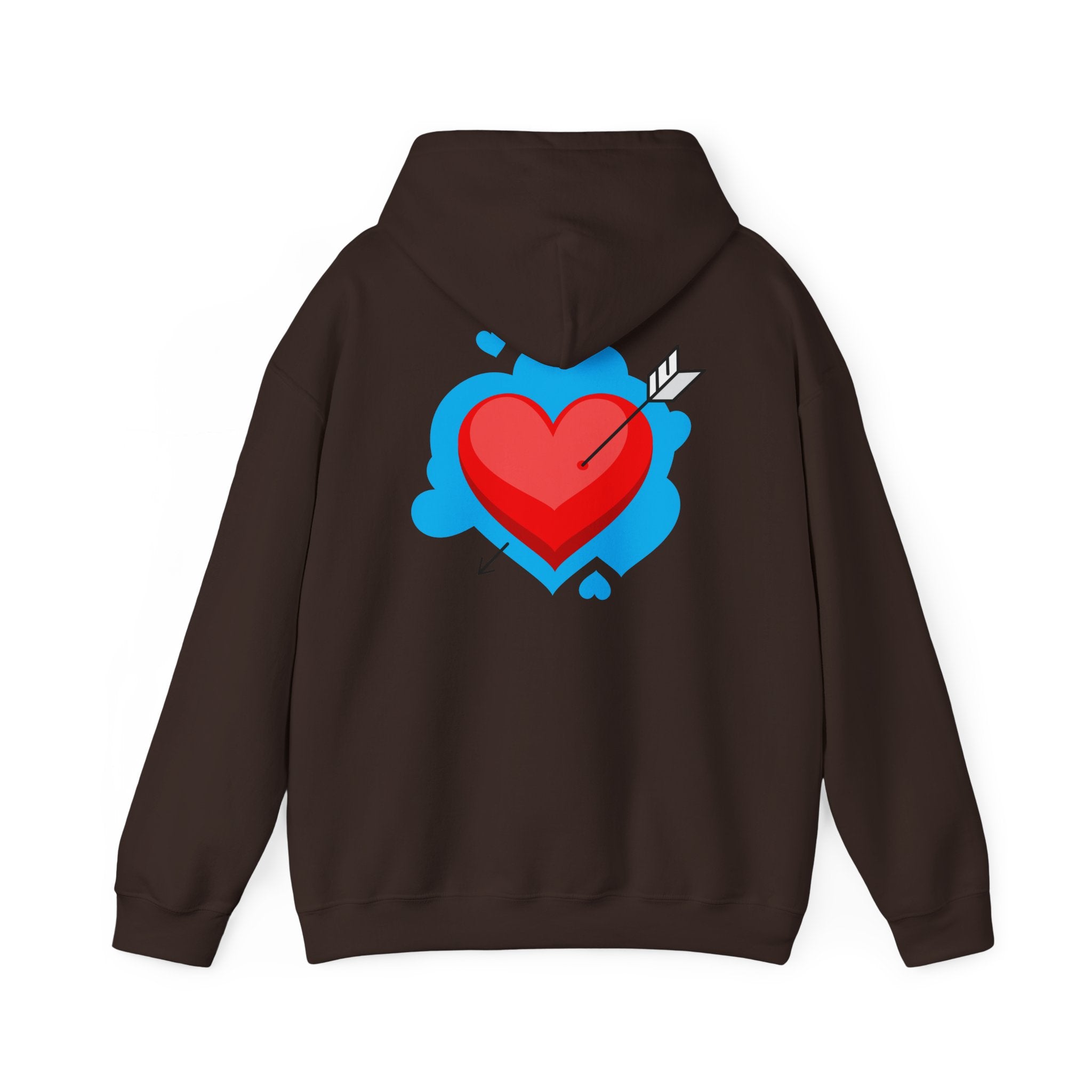 Patriotic Love Hoodie – USA Flag 'LOVE' Front with Arrow-Pierced Heart Back