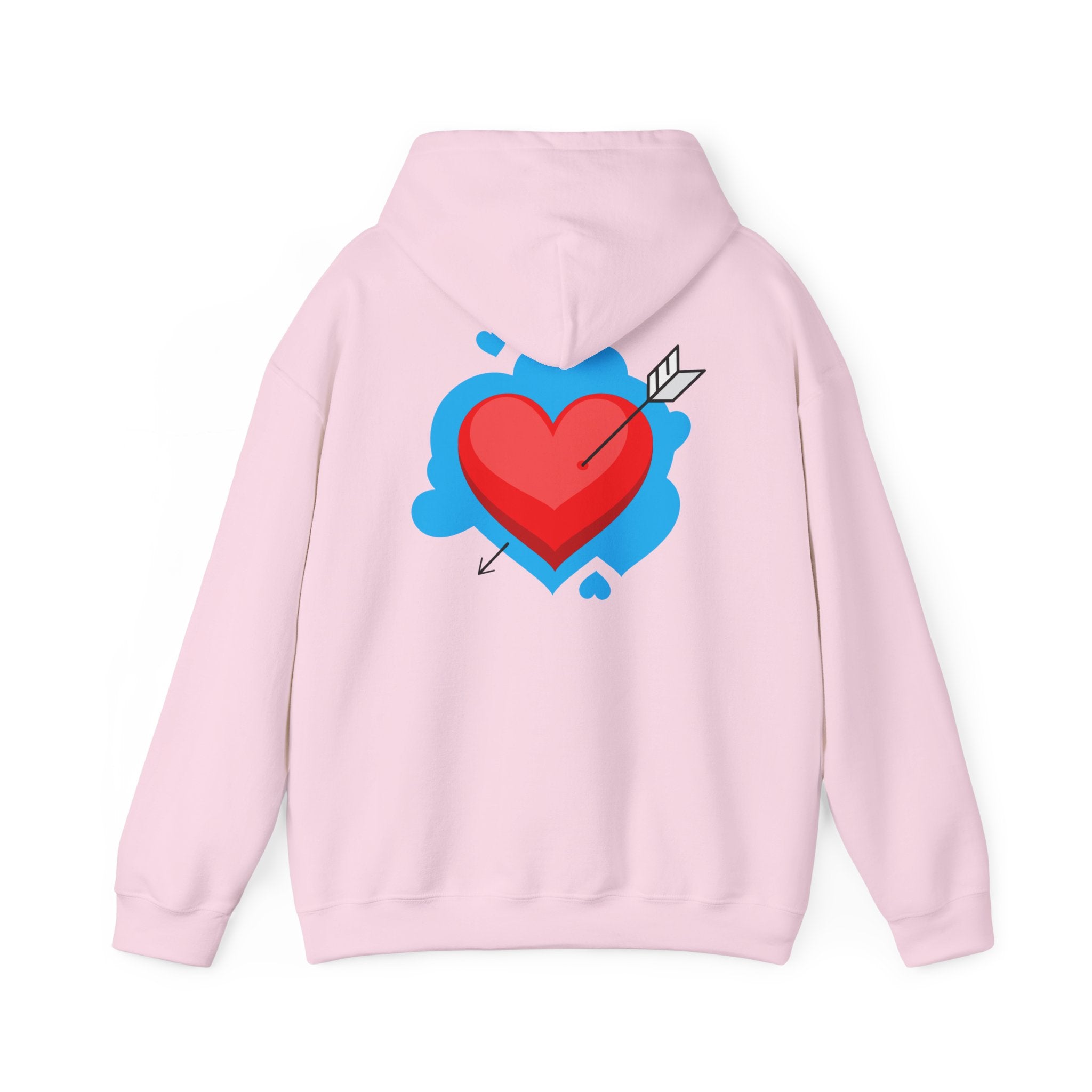Patriotic Love Hoodie – USA Flag 'LOVE' Front with Arrow-Pierced Heart Back