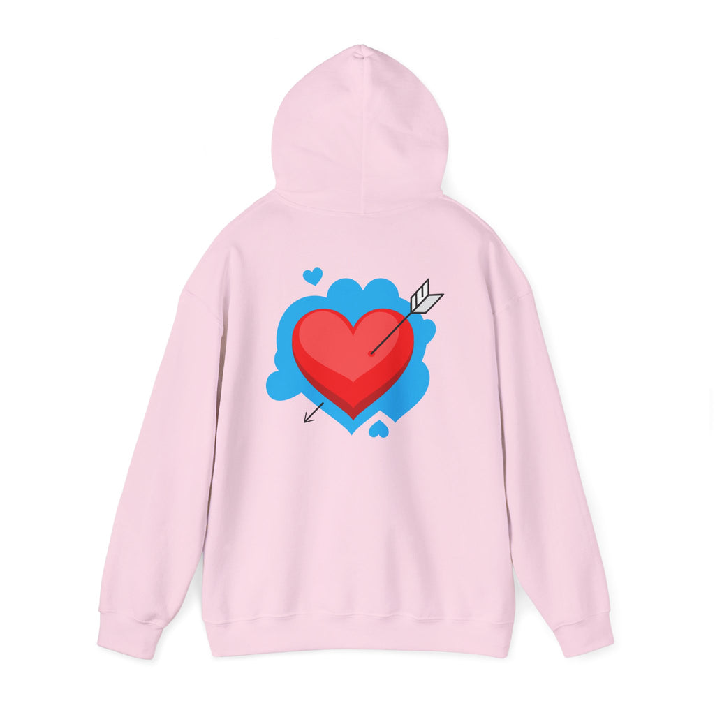 Patriotic Love Hoodie – USA Flag 'LOVE' Front with Arrow-Pierced Heart Back