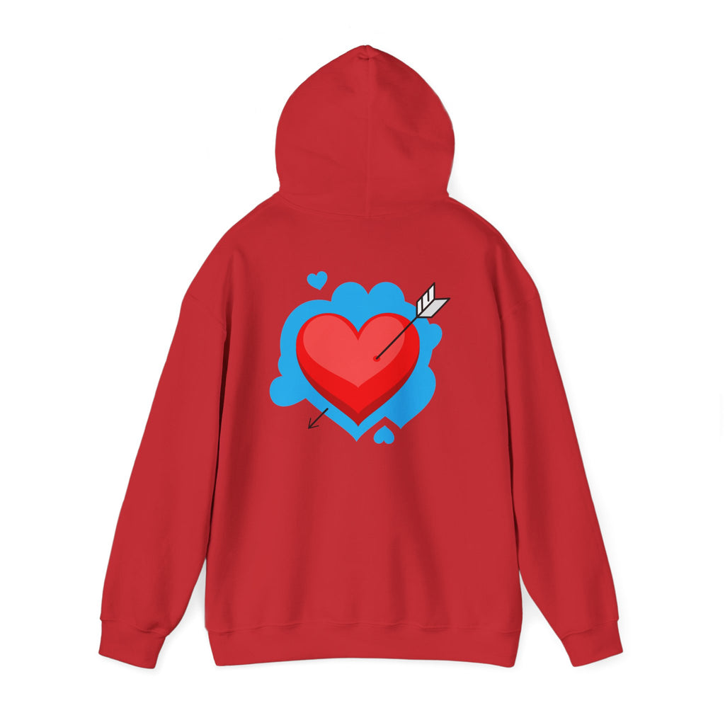 Patriotic Love Hoodie – USA Flag 'LOVE' Front with Arrow-Pierced Heart Back